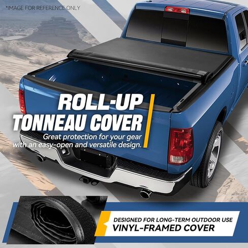 Auto Dynasty Soft Roll-up Truck Bed Tonneau Cover Compatible with 2022 2023 2024 2025 Ford Maverick 4.6FT, Matte Black Soft Vinyl Top in Saudi Arabia