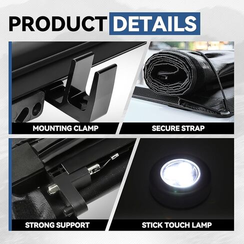 Auto Dynasty Soft Roll-up Truck Bed Tonneau Cover Compatible with 2022 2023 2024 2025 Ford Maverick 4.6FT, Matte Black Soft Vinyl Top in Saudi Arabia
