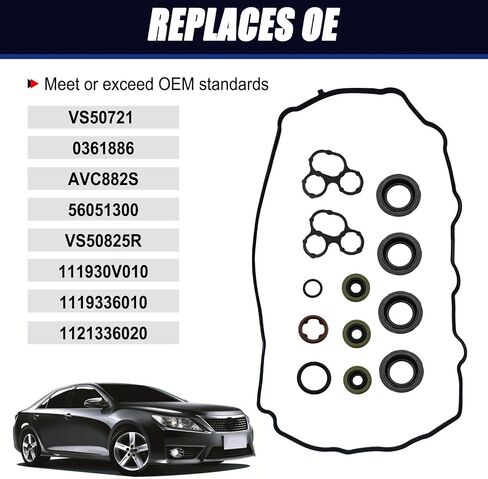 ZOKYUYS® VS50825R حشية غطاء صمام المحرك، تناسب Toyota Camry 2.5، Highlander Sienna Venza 2.7L، RAV4 Lexus ES300h/NX300h، Scion TC 2.5L، 2010-2020، استبدال OEM VS50721 in Saudi Arabia