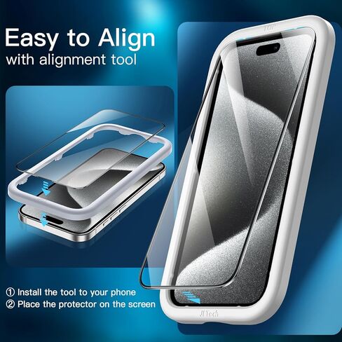 واقي شاشة بتغطية كاملة من JETech لهاتف iPhone 12 mini مقاس 5.4 بوصة، طبقة من الزجاج المقوى بحافة سوداء مع أداة تثبيت سهلة، صديق للحافظة، شفاف عالي الدقة، 3 عبوات in Saudi Arabia
