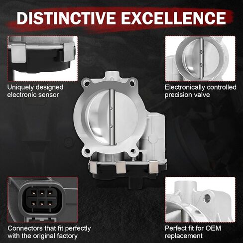 S20008 Throttle Body assembly Compatible 2006-2007 for Buick Rainier 5.3L 2007-2008 for Cadillac Escalade/ESV/EXT 6.2L 2007-2008 for chevy Avalanche 5.3L ONly fit Engine VIN 0; Engine VIN 3 in Saudi Arabia