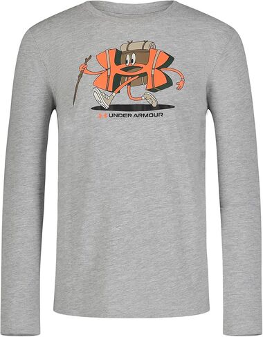 Under Armour Boys Outdoor Long Sleeve Tee, Stylish Crew Neckline, Cute Full Fit in Saudi Arabia