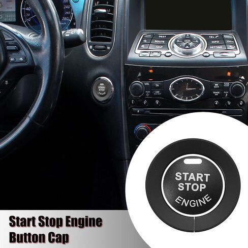 X AUTOHAUX Engine Push Start Stop Button Cover for Infiniti Q50 Q60 QX60 for Nissan Altima Maxima Titan Pathfinder Car Accessories Trim Ring Protector Stickers Black in Saudi Arabia