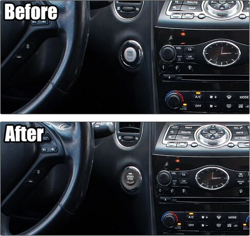 X AUTOHAUX Engine Push Start Stop Button Cover for Infiniti Q50 Q60 QX60 for Nissan Altima Maxima Titan Pathfinder Car Accessories Trim Ring Protector Stickers Black in Saudi Arabia