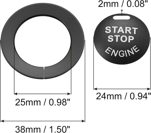 X AUTOHAUX Engine Push Start Stop Button Cover for Infiniti Q50 Q60 QX60 for Nissan Altima Maxima Titan Pathfinder Car Accessories Trim Ring Protector Stickers Black in Saudi Arabia