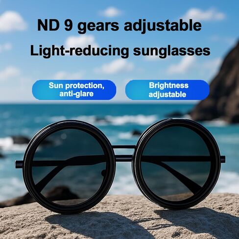 Adjustable Shades Glasses Tint Rounded Polarized Uv400 Lenses Nd Filter Sunglasses 1-9 Gears Beach Eyewear Unisex in Saudi Arabia