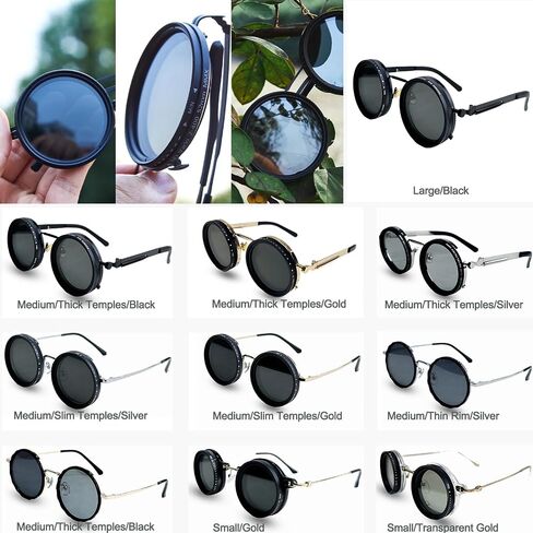 Adjustable Shades Glasses Tint Rounded Polarized Uv400 Lenses Nd Filter Sunglasses 1-9 Gears Beach Eyewear Unisex in Saudi Arabia