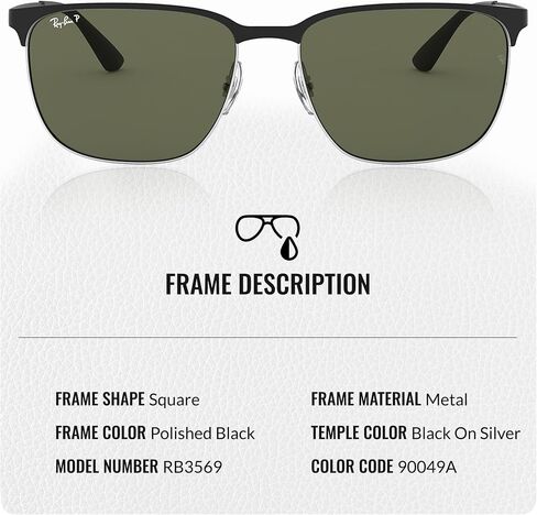 نظارات شمسية Ray-Ban RB3569 مربعة الشكل للرجال والنساء مع مجموعة نظارات RAYBAN الرسمية in Saudi Arabia