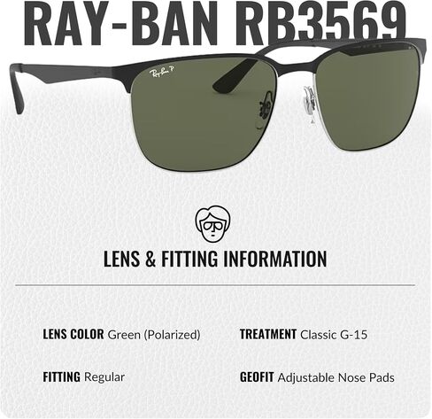 نظارات شمسية Ray-Ban RB3569 مربعة الشكل للرجال والنساء مع مجموعة نظارات RAYBAN الرسمية in Saudi Arabia