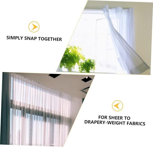 حلقة ستارة Luxshiny مكونة من 75 قطعة من الخطافات البلاستيكية ذات الحلقة الرومانية للضوضاء in Kuwait