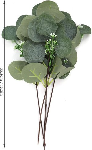 5Pcs Artificial Plant, Faux Leaves Simulation Lifelike DIY Decoration Eucalyptus Branches Artificial Greenery Fake Branches Plants for Vase Home Party Wedding Decorations in Saudi Arabia