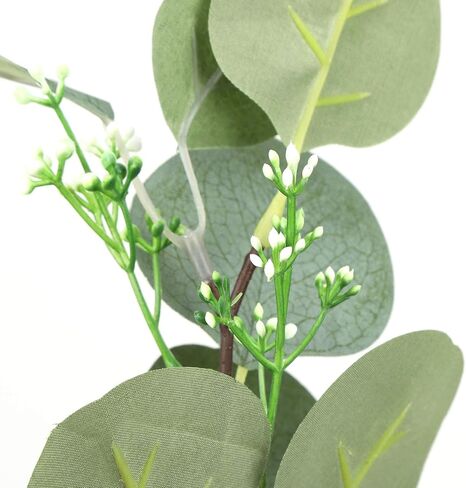 5Pcs Artificial Plant, Faux Leaves Simulation Lifelike DIY Decoration Eucalyptus Branches Artificial Greenery Fake Branches Plants for Vase Home Party Wedding Decorations in Saudi Arabia
