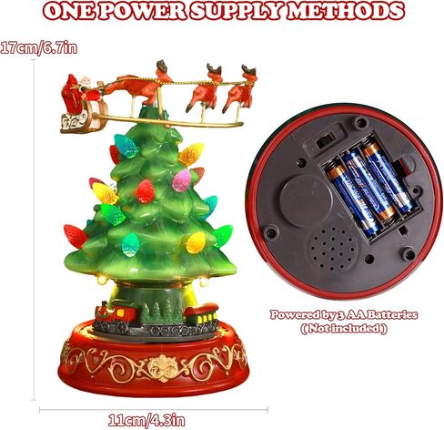 Musical Resin Snowman Christmas Village Figurines with Spinning Train LED Lights, Collectibles Statues Architectural Decor, Battery & USB Xmas Holiday Indoor Decor Ornaments Centerpiece in Saudi Arabia