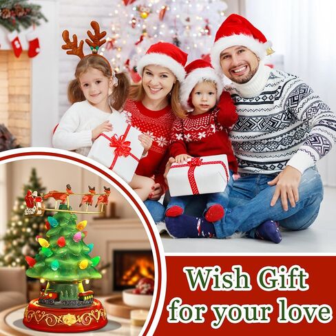 Musical Resin Snowman Christmas Village Figurines with Spinning Train LED Lights, Collectibles Statues Architectural Decor, Battery & USB Xmas Holiday Indoor Decor Ornaments Centerpiece in Saudi Arabia