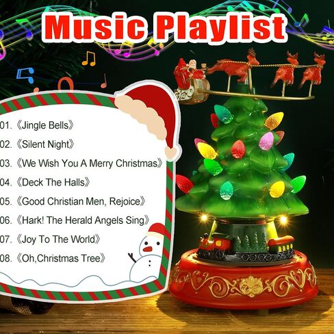 Musical Resin Snowman Christmas Village Figurines with Spinning Train LED Lights, Collectibles Statues Architectural Decor, Battery & USB Xmas Holiday Indoor Decor Ornaments Centerpiece in Saudi Arabia