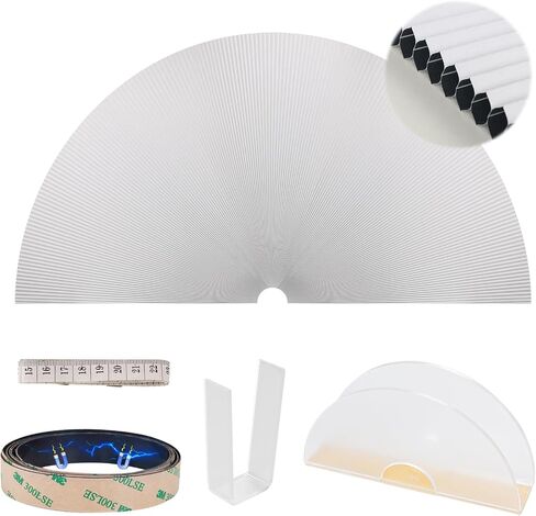 Arch Windows Shade 100% Blackout Cordless Cellular Shades for – Half Circle Honeycomb, No Drill Easy Install Light Blocking Blinds, Bedroom & Nursery (1 PCS White, 36"x72") in Saudi Arabia