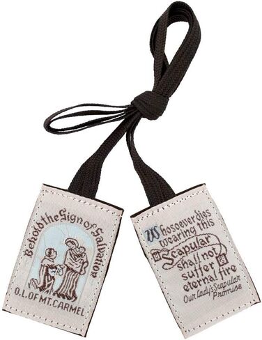 VILLAGE GIFT IMPORTERS Genuine Homemade Scapulars | 100% Real Wool | 6 Styles | Made in The USA | Durable and Beautiful Quality | Christian Jewelry (Slim Brown - No Medals (Brown Cords)) in Saudi Arabia