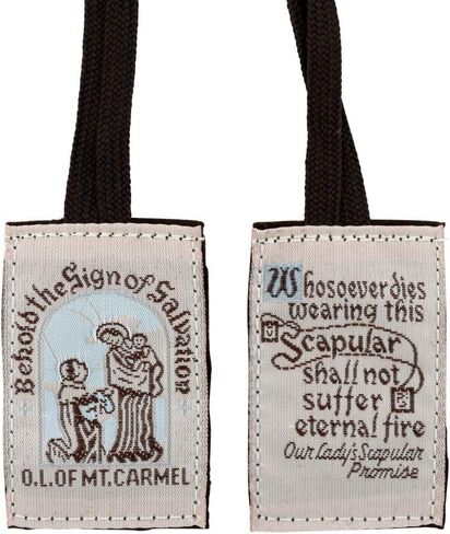 VILLAGE GIFT IMPORTERS Genuine Homemade Scapulars | 100% Real Wool | 6 Styles | Made in The USA | Durable and Beautiful Quality | Christian Jewelry (Slim Brown - No Medals (Brown Cords)) in Saudi Arabia
