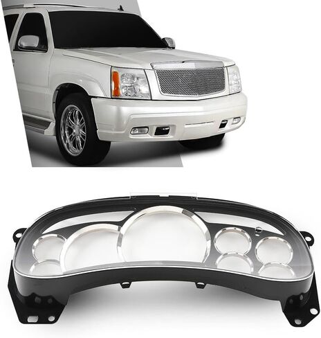 غطاء عدسات من ALLGOOD بحلقات من الكروم، متوافق مع Chevy Silverado Avalanche Tahoe/GMC Sierra Yukon Suburban 2003-2006، أسود in Saudi Arabia