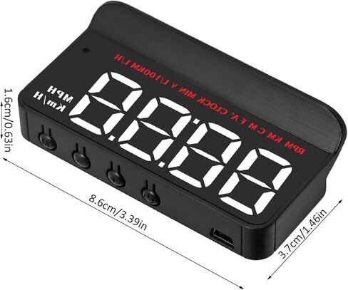 Aramox HUD Display for Car OBD2, Car Head Up Display Digital Speedometer, with Overspeed Warning, Speed Head Up Windshield Display for Cars(Aramoxeqhmtg6f75) in Saudi Arabia