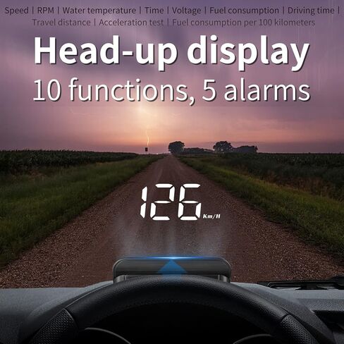 Aramox HUD Display for Car OBD2, Car Head Up Display Digital Speedometer, with Overspeed Warning, Speed Head Up Windshield Display for Cars(Aramoxeqhmtg6f75) in Saudi Arabia