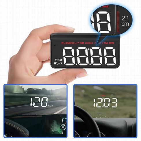 Aramox HUD Display for Car OBD2, Car Head Up Display Digital Speedometer, with Overspeed Warning, Speed Head Up Windshield Display for Cars(Aramoxeqhmtg6f75) in Saudi Arabia
