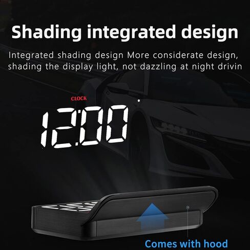 Aramox HUD Display for Car OBD2, Car Head Up Display Digital Speedometer, with Overspeed Warning, Speed Head Up Windshield Display for Cars(Aramoxeqhmtg6f75) in Saudi Arabia