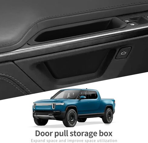 Smabee 4 قطعة منظم مقبض الباب لـ 2025 Rivian R1T R1S (Gen2) الباب الخلفي الأمامي الجانب إدراج صندوق تخزين الملحقات أسود in Saudi Arabia