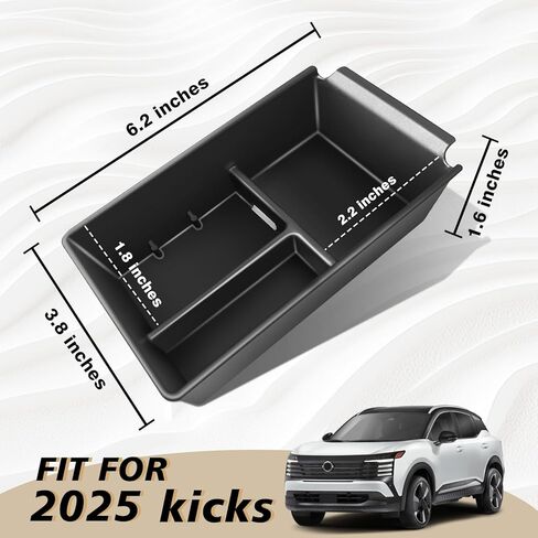 Muslogy Center Console Organizer Compatible with 2025 Nissan Kicks Accessories Armrest Middle Console Divider Storage Box with Coin Holder Card Slot Tray Divider Insert Organizer in Kuwait