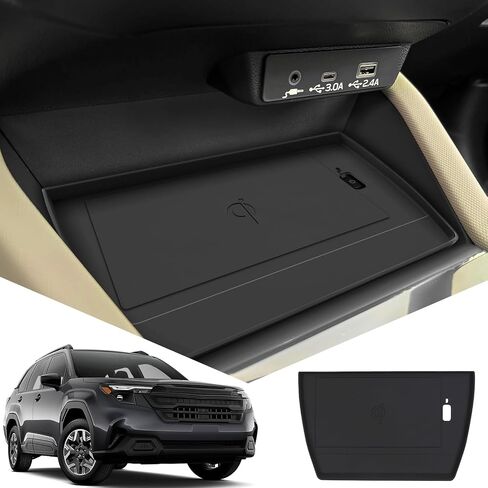 2025+ Forester Center Console شحن لاسلكي حصيرة واقية تناسب 2025 Forester (قاعدة Premium Sport Wilderness Limited Touring) وحدة التحكم المركزية إدراج بطانة مضادة للانزلاق ومضادة للغبار وحصائر مقاومة للماء in Kuwait