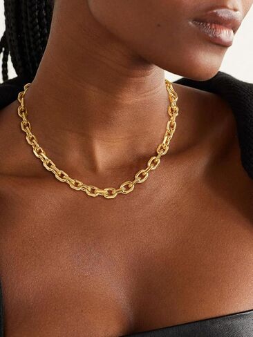 Chunky Gold/silver plated Paperclip Dainty Necklace for Women Statement Trendy Thick 14K Chain Link Necklace Waterproof Simple Jewelry Gifts in Saudi Arabia