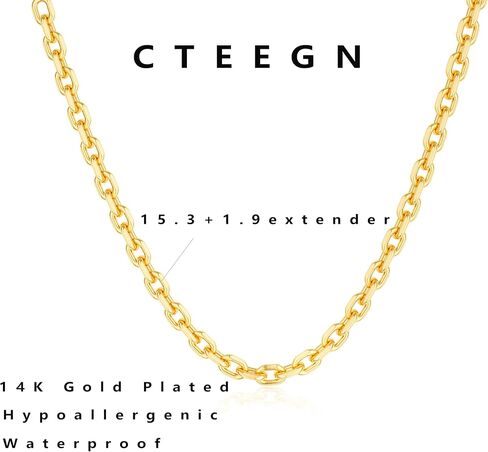 Chunky Gold/silver plated Paperclip Dainty Necklace for Women Statement Trendy Thick 14K Chain Link Necklace Waterproof Simple Jewelry Gifts in Saudi Arabia