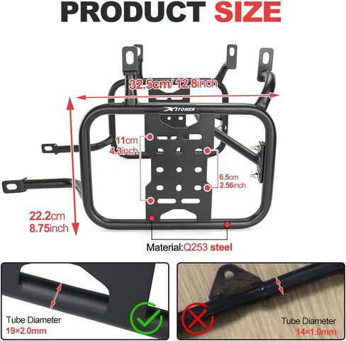 Xitomer Motorcycle Saddlebag Pannier Rack Compatible with NT 1100 2022-2025 Cargo Support Carrier Rear Luggage Rack Black in Saudi Arabia