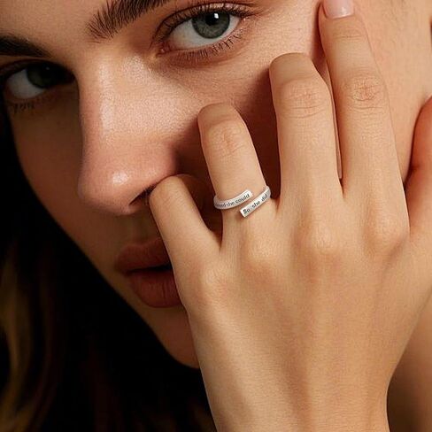 I Am Enough Ring Sterling Silver I Can Do All Things Adjustable Ring Faith Wrap Open Rings Inspirational Jewelry for Women in Kuwait