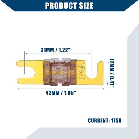 Mini ANL Fuses 175A / Audio CD Fuse for Car Motorcycle Boat/Durable Plastic Metal / 5 Pcs Gold Tone Brown in Saudi Arabia