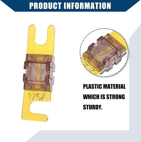 Mini ANL Fuses 175A / Audio CD Fuse for Car Motorcycle Boat/Durable Plastic Metal / 5 Pcs Gold Tone Brown in Saudi Arabia
