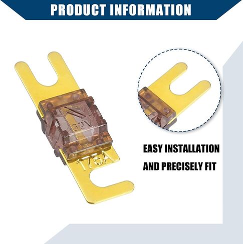 Mini ANL Fuses 175A / Audio CD Fuse for Car Motorcycle Boat/Durable Plastic Metal / 5 Pcs Gold Tone Brown in Saudi Arabia