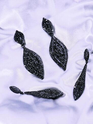 Rhinestone Earrings for Women Black Earrings Sparkling Earrings Dangling Cystal Wedding Prom Earrings Party Accessories New Year Christmas Gifts Stocking Stuffers in Saudi Arabia