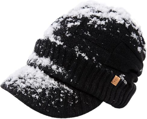 TOP-EX DryKnit™ Waterproof L/XL/XXL Fleece Lined Merino Wool Blend Beanie with Brim Visor Cap Warm Winter Hat for Men Women in Saudi Arabia