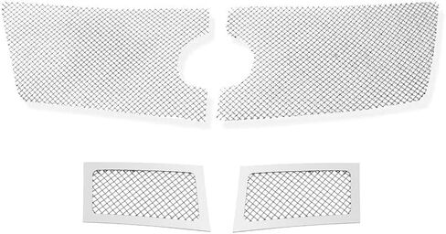 APS Premium Stainless Steel Chrome Mesh Grille Grill Insert Combo Compatible with Cadillac Escalade 2007 2008 2009 2010 2011 2012 2013 2014 Main Upper Tow Hook N19-T52877A in Saudi Arabia