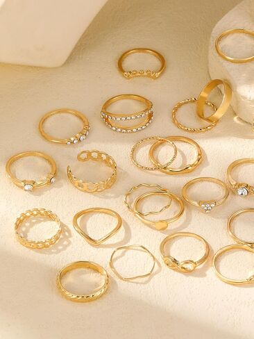 30PCS Gold Rings Set, Boho Knuckle Ring for Women, Delicate Stackable Rings, Fashionable Rings for Women, Stylish Jewelry Accessory for Any Occasion(Gold) in Saudi Arabia