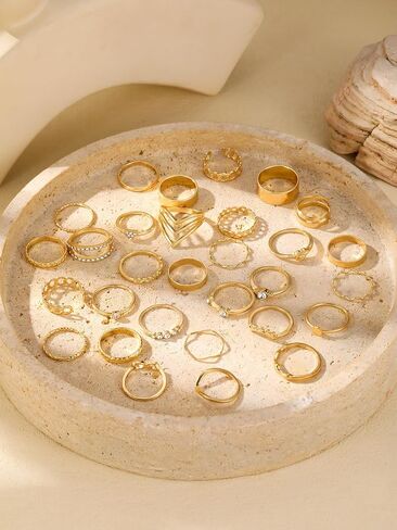 30PCS Gold Rings Set, Boho Knuckle Ring for Women, Delicate Stackable Rings, Fashionable Rings for Women, Stylish Jewelry Accessory for Any Occasion(Gold) in Saudi Arabia