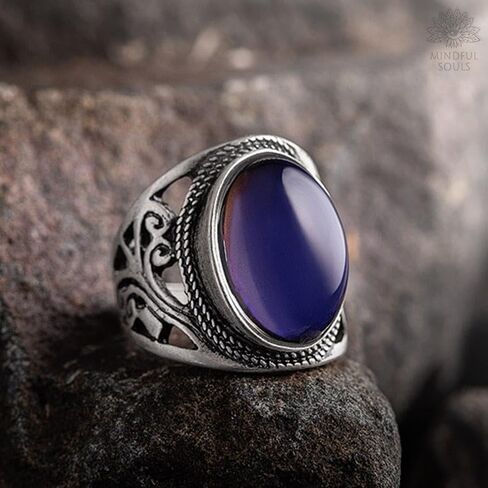 Mood Ring for Women – Color Changing Chakra Ring with Vintage Vibe – Dainty Mood Jewelry for Women & Adults – Unique Temperature Reactive Fashion Statement in Saudi Arabia