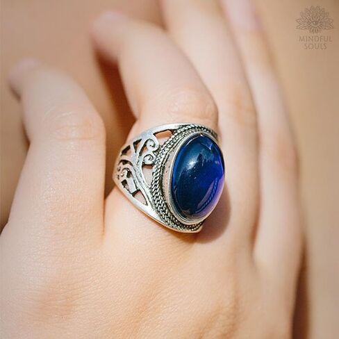 Mood Ring for Women – Color Changing Chakra Ring with Vintage Vibe – Dainty Mood Jewelry for Women & Adults – Unique Temperature Reactive Fashion Statement in Saudi Arabia