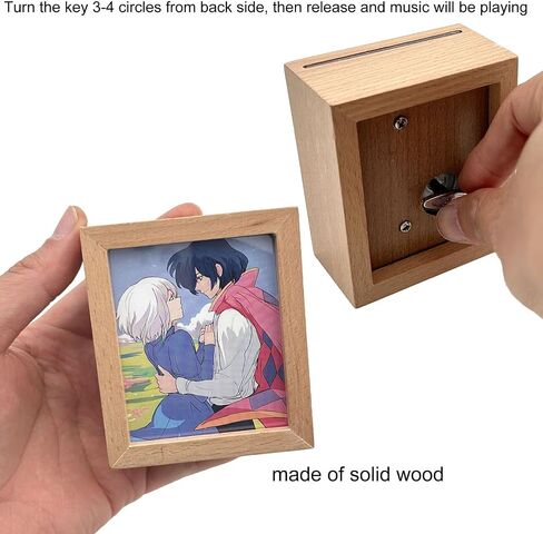 Pursuestar The Legend of Zelda Wind Up Music Box, Solid Wood Mini Photo Frame Musical Box Picture Holder for Tabletop or Desktop Display, Gift for Anime Fans Birthday Valentine's Day in Saudi Arabia