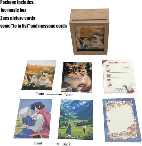 Pursuestar The Legend of Zelda Wind Up Music Box, Solid Wood Mini Photo Frame Musical Box Picture Holder for Tabletop or Desktop Display, Gift for Anime Fans Birthday Valentine's Day in Saudi Arabia