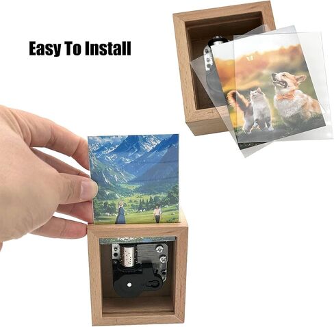 Pursuestar The Legend of Zelda Wind Up Music Box, Solid Wood Mini Photo Frame Musical Box Picture Holder for Tabletop or Desktop Display, Gift for Anime Fans Birthday Valentine's Day in Saudi Arabia