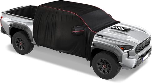 غطاء كابينة MZS متوافق مع تاكوما كابينة مزدوجة 2014-2025، 600D غطاء تاكوما مقاوم للماء في الهواء الطلق مع سحاب باب السائق 6 خطاف عاصفة نصف غطاء مقاوم للرياح والشمس والثلج والمطر للحماية من الخدوش in Saudi Arabia