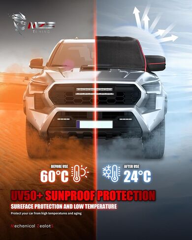 غطاء كابينة MZS متوافق مع تاكوما كابينة مزدوجة 2014-2025، 600D غطاء تاكوما مقاوم للماء في الهواء الطلق مع سحاب باب السائق 6 خطاف عاصفة نصف غطاء مقاوم للرياح والشمس والثلج والمطر للحماية من الخدوش in Saudi Arabia