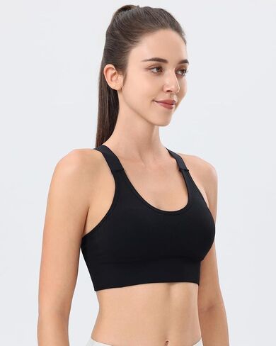 حمالات صدر رياضية للنساء من Racerback حمالات صدر عالية الدعم مبطنة للتمرين حمالة صدر رياضية لليوجا بدون خياطة in Saudi Arabia